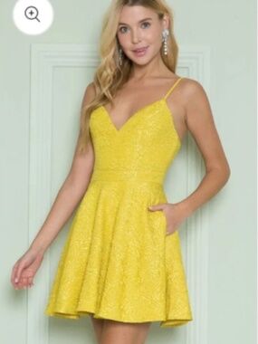 Maniju Yellow Mini Dress